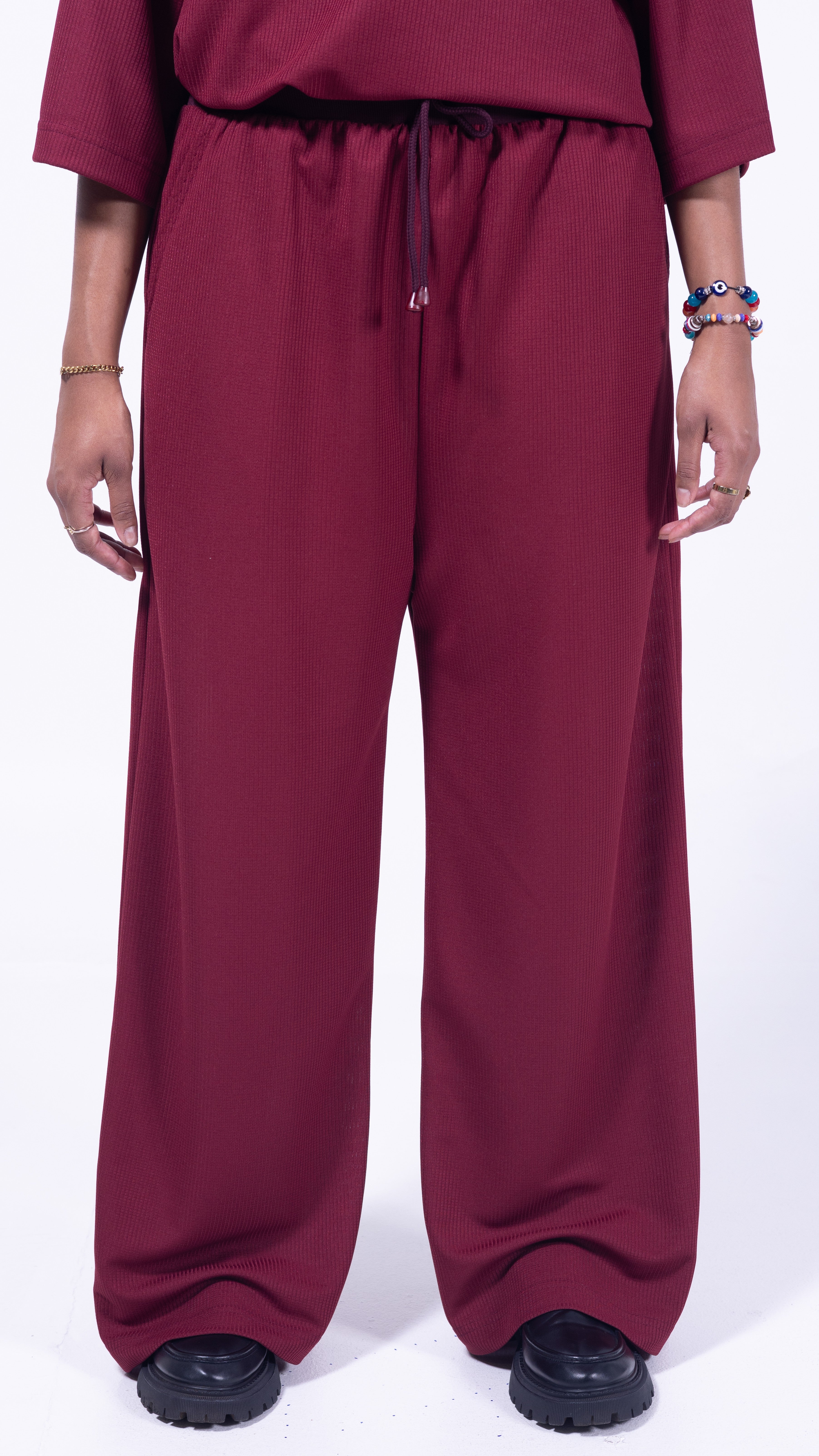 FLOW STATE Wide Leg Pants - Maroon