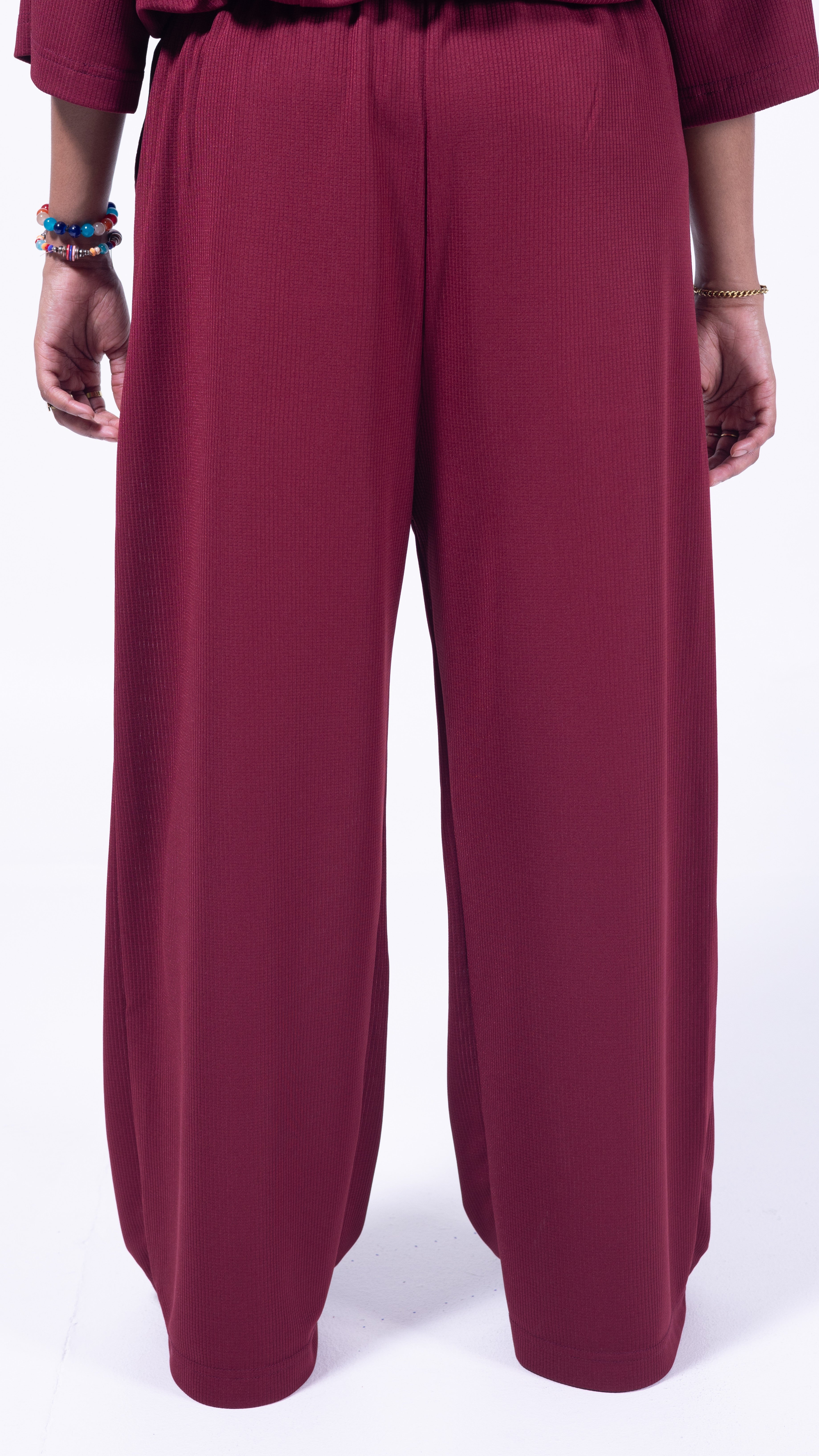 FLOW STATE Wide Leg Pants - Maroon