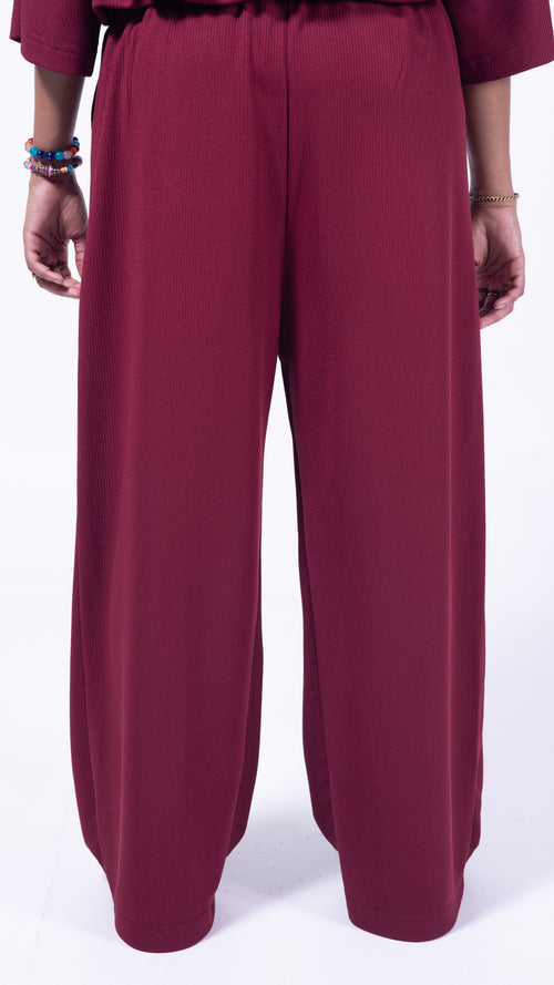 FLOW STATE Wide Leg Pants - Maroon