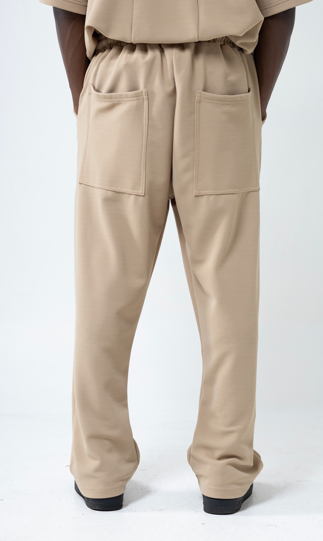 BEIGE & BROWN STRAIGHT LEG PANTS